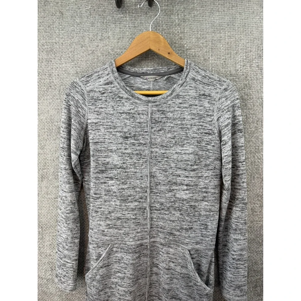 Athleta Grey Women's XS Space Dye Long Sleeve Mini Dress Pockets Active‎ Casual